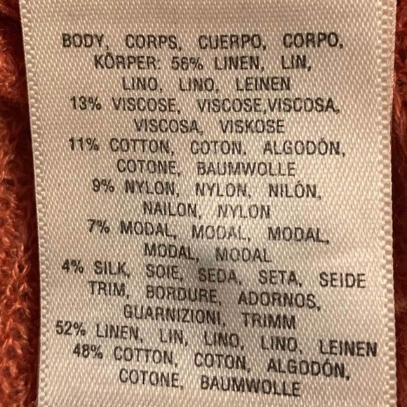 Anthropologie ‘Moth’ Crochet Linen Blend Pullover in Rust | Small - Picture 5 of 5